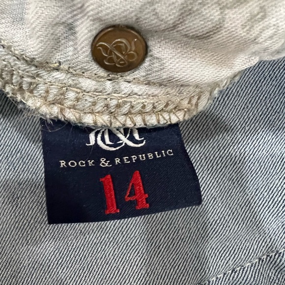 Rock & Republic Skinny Jeans Medium Wash Distressed Fading size 14 - Picture 4 of 5